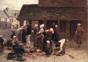 The Market Place of Ploudalmezeau, Brittany, 1877 (oil on canvas) The Market Place of Ploudalmezeau, Brittany, 1877 (oil on canvas)