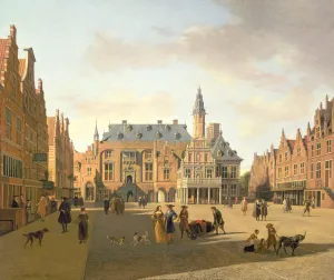 The Market Place with the Raadhuis, Haarlem, 17th century The Market Place with the Raadhuis, Haarlem, 17th century