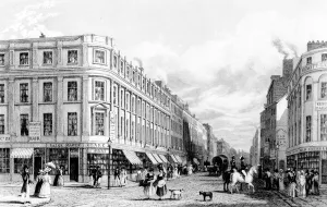 Market Street from the Market Place, Manchester, engraved by Frederick James Havell Market Street from the Market Place, Manchester, engraved by Frederick James Havell