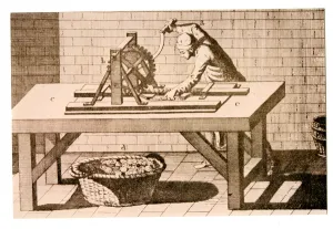 Marking the edge of coins with a parallel-bar edge-marking machine Marking the edge of coins with a parallel-bar edge-marking machine