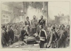 The Marquis of Lorne being sworn in as Governor-General of Canada (engraving) The Marquis of Lorne being sworn in as Governor-General of Canada (engraving)