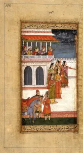 Marriage of Aurangzeb: Brides Party with Dancers and Drummers, c.1800 (opaque watercolour Marriage of Aurangzeb: Brides Party with Dancers and Drummers, c.1800 (opaque watercolour