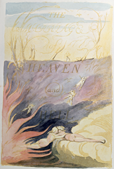 The Marriage of Heaven and Hell; title-page, 1790-93 (relief etching tinted with w/c) The Marriage of Heaven and Hell; title-page, 1790-93 (relief etching tinted with w/c)