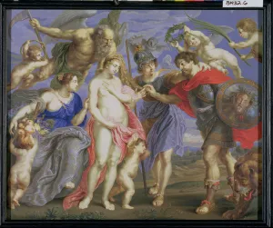 Mars Introduced by Minerva to Occasion, accompanied by Ceres, after a painting by Mars Introduced by Minerva to Occasion, accompanied by Ceres, after a painting by