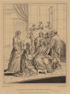 Martha and Mary before Christ, Luke (engraving) Martha and Mary before Christ, Luke (engraving)