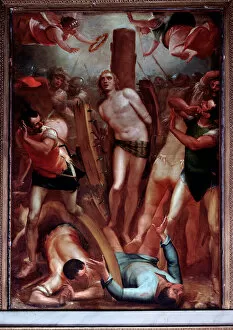 Seraphs Gallery: Martyrdom of st George on the cog-wheel (Painting, 16th century)