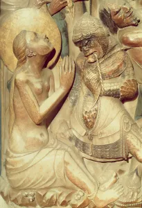 The Martyrdom of St Thecla, detail from the High Altar (alabaster) The Martyrdom of St Thecla, detail from the High Altar (alabaster)