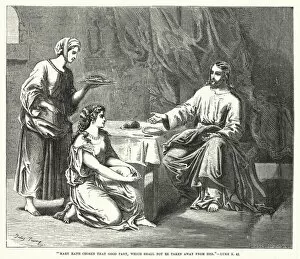 Mary hath chosen that good part, which shall not be taken away from her, Luke X, 42 (engraving)
