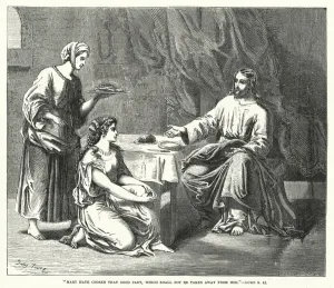 Mary hath chosen that good part, which shall not be taken away from her, Luke X, 42 (engraving) Mary hath chosen that good part, which shall not be taken away from her, Luke X, 42 (engraving)