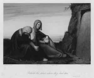The Marys at the Sepulchre, Mark XVI, 6 (engraving) The Marys at the Sepulchre, Mark XVI, 6 (engraving)