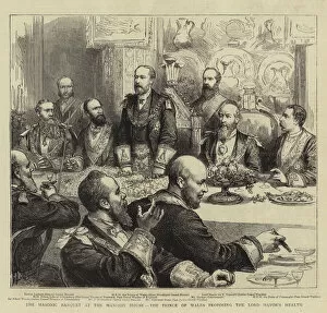 The Masonic Banquet at the Mansion House, the Prince of Wales proposing the Lord Mayor's Health (engraving)