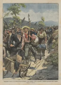 Mass emigration to the territory of Ontario (Canada), the new Eldorado, after the discovery... (colour litho) Mass emigration to the territory of Ontario (Canada), the new Eldorado, after the discovery... (colour litho)