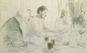 Maxim Gorky (1868-1936) Reading his Poem, Children of Sun, 1905 (pencil Maxim Gorky (1868-1936) Reading his Poem, Children of Sun, 1905 (pencil