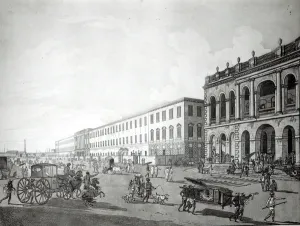 The Mayors Court and Writers Building, Calcutta, 1786 (aquatint) The Mayors Court and Writers Building, Calcutta, 1786 (aquatint)