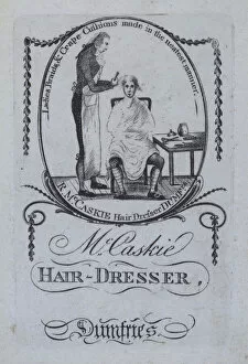 McCaskie hairdresser of Dumfries, advertisement (litho)