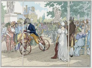 Means of transport: The celerifer or draisienne, invented by Baron Carl Drais von Sauerbronn (1785 - 1851) in 1816 Means of transport: The celerifer or draisienne, invented by Baron Carl Drais von Sauerbronn (1785 - 1851) in 1816