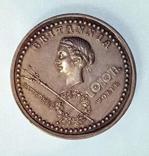 Images Dated 19th January 2007: Medal commemorating the British capture of Quebec, 1759 (bronze)