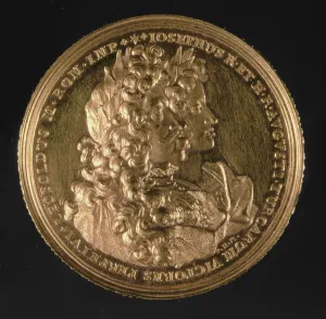 Medallion bearing portraits of Holy Roman Emperors Leopold I (1640-1705 Medallion bearing portraits of Holy Roman Emperors Leopold I (1640-1705