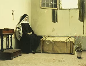 19th Century Painting Collection: Meditation, (oil on canvas)