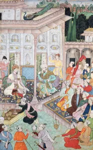 Meeting between Babur and Bedi Az Zaman Mirza, 16th-17th century (gouache on paper) Meeting between Babur and Bedi Az Zaman Mirza, 16th-17th century (gouache on paper)
