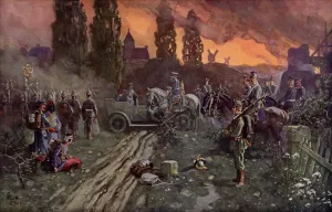 Meeting of Kaiser Wilhelm II and the German Crown Prince, 2 September 1914 (colour litho) Meeting of Kaiser Wilhelm II and the German Crown Prince, 2 September 1914 (colour litho)