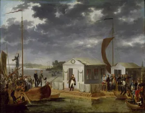 Meeting between Napoleon Bonaparte (1769-1821) and Alexander I (1777-1825) of Russia at Niemen Meeting between Napoleon Bonaparte (1769-1821) and Alexander I (1777-1825) of Russia at Niemen