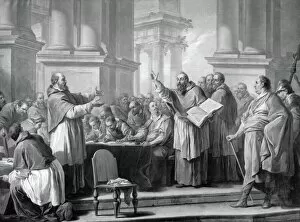 Council Gallery: Meeting of St. Augustine and the Donatists (oil on canvas) (b / w photo)