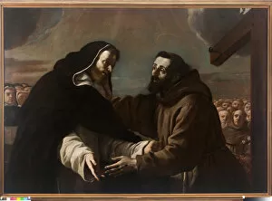 The Meeting of St Dominic and St Francis of Assisi (oil on canvas, 17th century)