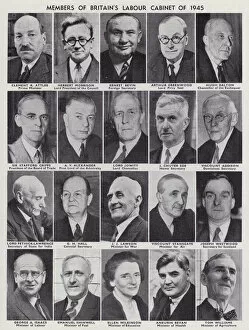 Members of the cabinet of Britain's Labour government elected in the 1945 General Election (b/w photo)