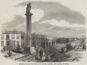 Memorial Column and Statue of Richard Lander, just erected at Truro (engraving) Memorial Column and Statue of Richard Lander, just erected at Truro (engraving)