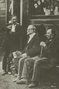 Men taking it easy, London, 1870s (b/w photo) Men taking it easy, London, 1870s (b/w photo)