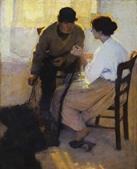 Middle Aged Collection: Mending the Net, 1892 (oil on canvas)