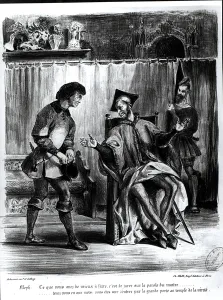 Mephistopheles and the Pupil, from Goethes Faust, (illustration), (b/w photo Mephistopheles and the Pupil, from Goethes Faust, (illustration), (b/w photo
