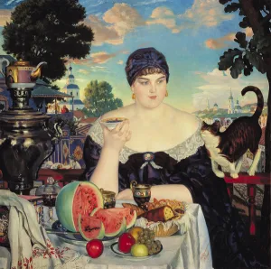 The Merchants Wife at Tea, 1918 (oil on canvas) The Merchants Wife at Tea, 1918 (oil on canvas)