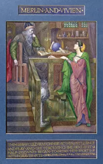 Arthurian Romance Gallery: Merlin and Vivien (w / c with bodycolour on paper)