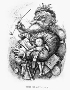 Merry Old Santa Claus, engraved by the artist, 1889 (b/w engraving) Merry Old Santa Claus, engraved by the artist, 1889 (b/w engraving)
