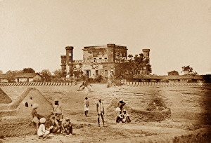 Officers Mess Gallery: The Mess House showing the fortifications (b / w photo)