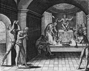 Mexican Indian religious service of penitence, from Americae, 1602, written Mexican Indian religious service of penitence, from Americae, 1602, written