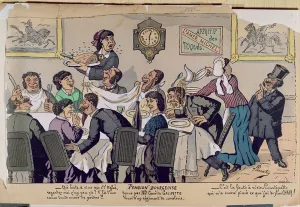 Middle Class Boarding House, caricature, 1881 (colour engraving) Middle Class Boarding House, caricature, 1881 (colour engraving)