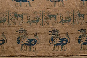 Middle Eastern silk fabric, VIII-IX century, found after the1945 bombings under the altar of the Church of Sant' Middle Eastern silk fabric, VIII-IX century, found after the1945 bombings under the altar of the Church of Sant'