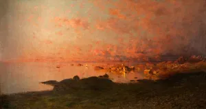 Midsummer Night, Lofoten, Norway (oil on canvas) Midsummer Night, Lofoten, Norway (oil on canvas)