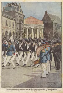 Militarist nostalgia in Germany (colour litho) Militarist nostalgia in Germany (colour litho)
