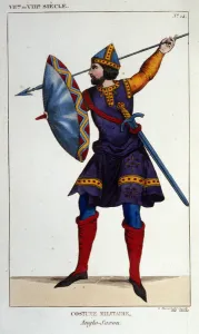 Military costume of an Anglo warrior - Saxon (7th or 8th century) Military costume of an Anglo warrior - Saxon (7th or 8th century)