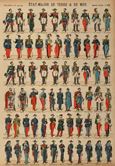 Military uniforms of the French Army and Navy (coloured engraving) Military uniforms of the French Army and Navy (coloured engraving)