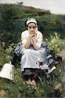 Artist Spanish Gallery: The Milkmaid, c.1890 (oil on canvas)