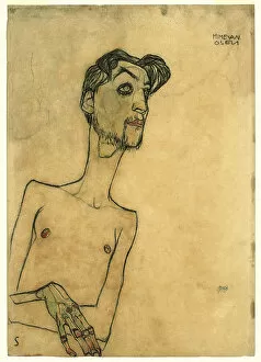 Bare Chested Gallery: Mime van Osen, 1910 (w / c & charcoal on paper)