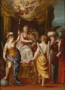 Minerva, Abundance and Fortune (oil on copper) Minerva, Abundance and Fortune (oil on copper)