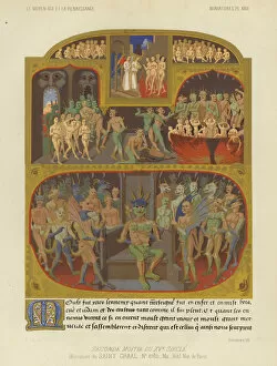 Miniature from a manuscript of the Holy Grail, 15th Century (chromolitho)