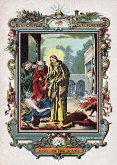 Miracles of Jesus Christ, circa 1900 (engraving) Miracles of Jesus Christ, circa 1900 (engraving)