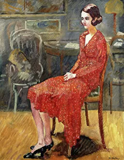 Hands Clasped Gallery: Miss Suzanne, sitting; Mademoiselle Suzanne, assise, 1928 (oil on canvas)